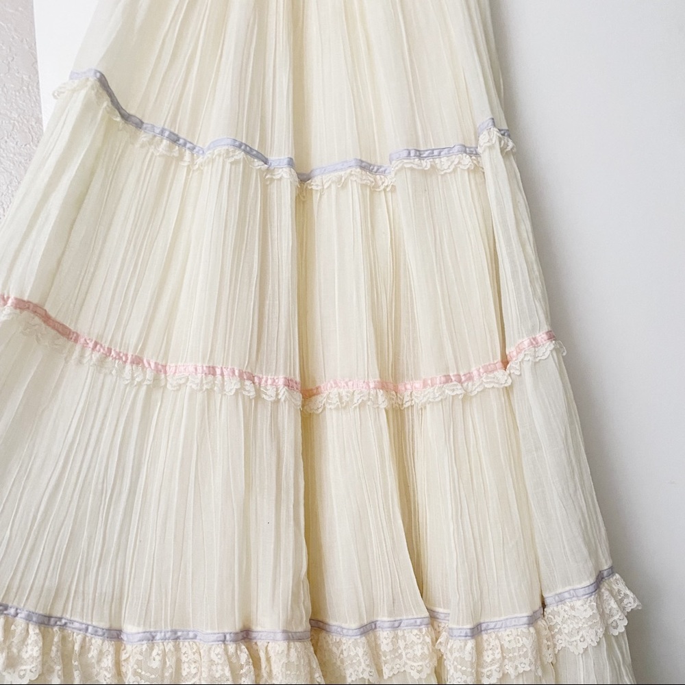 Gunne Sax Off the Shoulder Tiered Maxi Dress - Picture 6 of 13